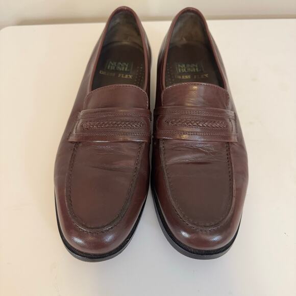 Nunn Bush Dress Flex Slip On Size 11M Brown Leather Classic Formal Office Career